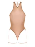 Maison Close French Kiss Light halter-neck thong bodysuit - Neutrals