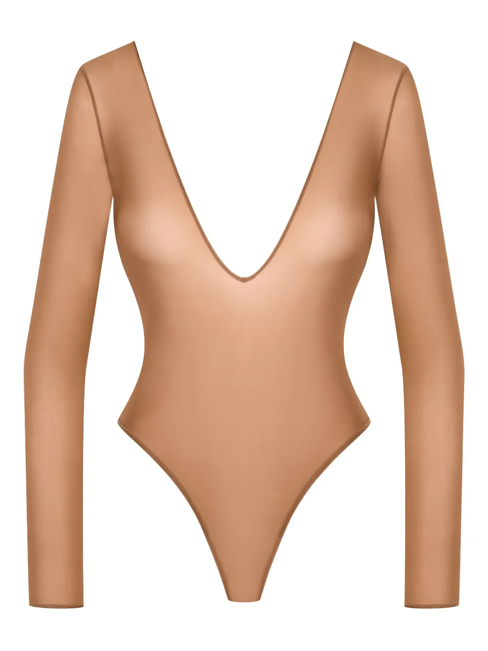 Maison Close French Kiss Light open-back long-sleeve bodysuit Roze