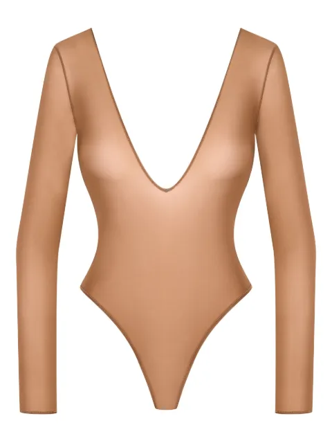 Maison Close French Kiss Light open-back long-sleeve bodysuit