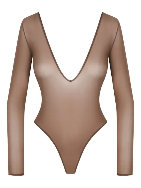 Maison Close French Kiss Light open-back long-sleeve bodysuit