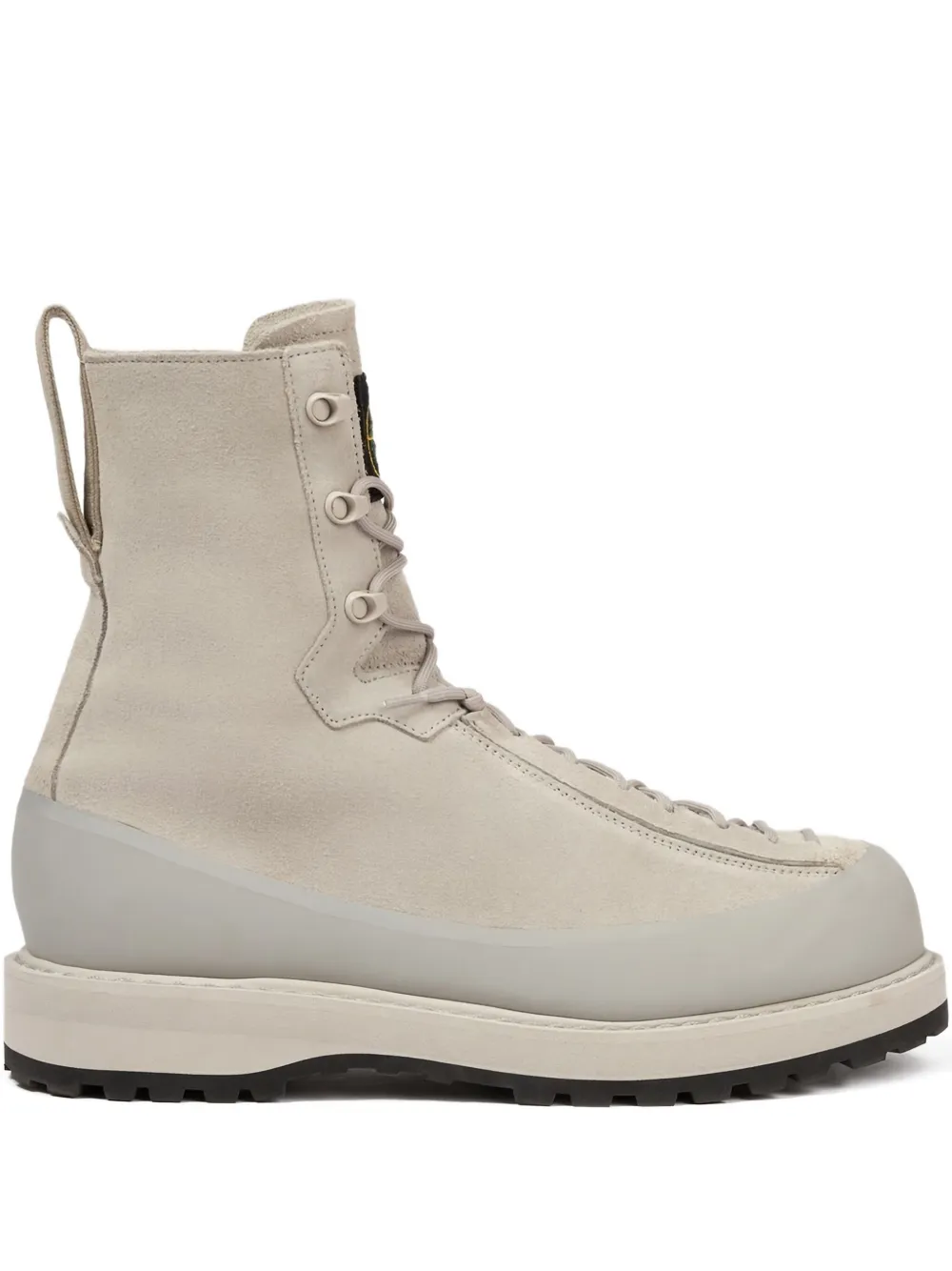 Stone Island lace-up leather boots Grey