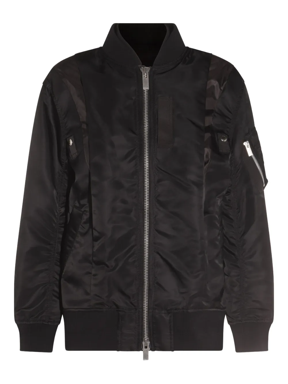 Sacai Bomberjack met satijnen vlak Zwart