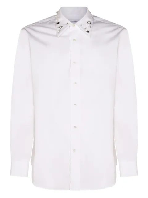 Alexander McQueen crystal-embellished collared shirt