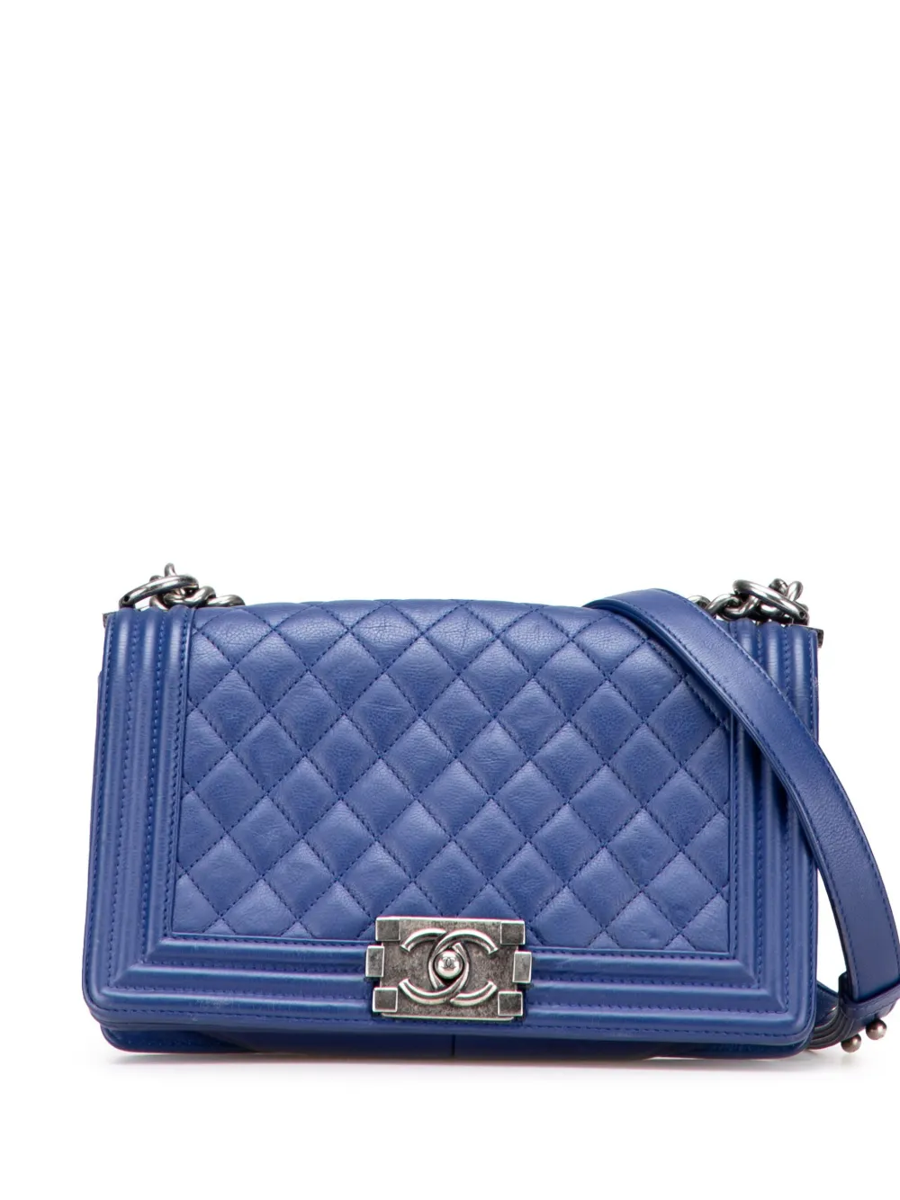 CHANEL Pre-Owned 2013-2014 Old Medium Quilted Lambskin Boy Flap CHANEL Pre-Owned 2013-2014 Old Medium Quilted Lambskin Boy Flap