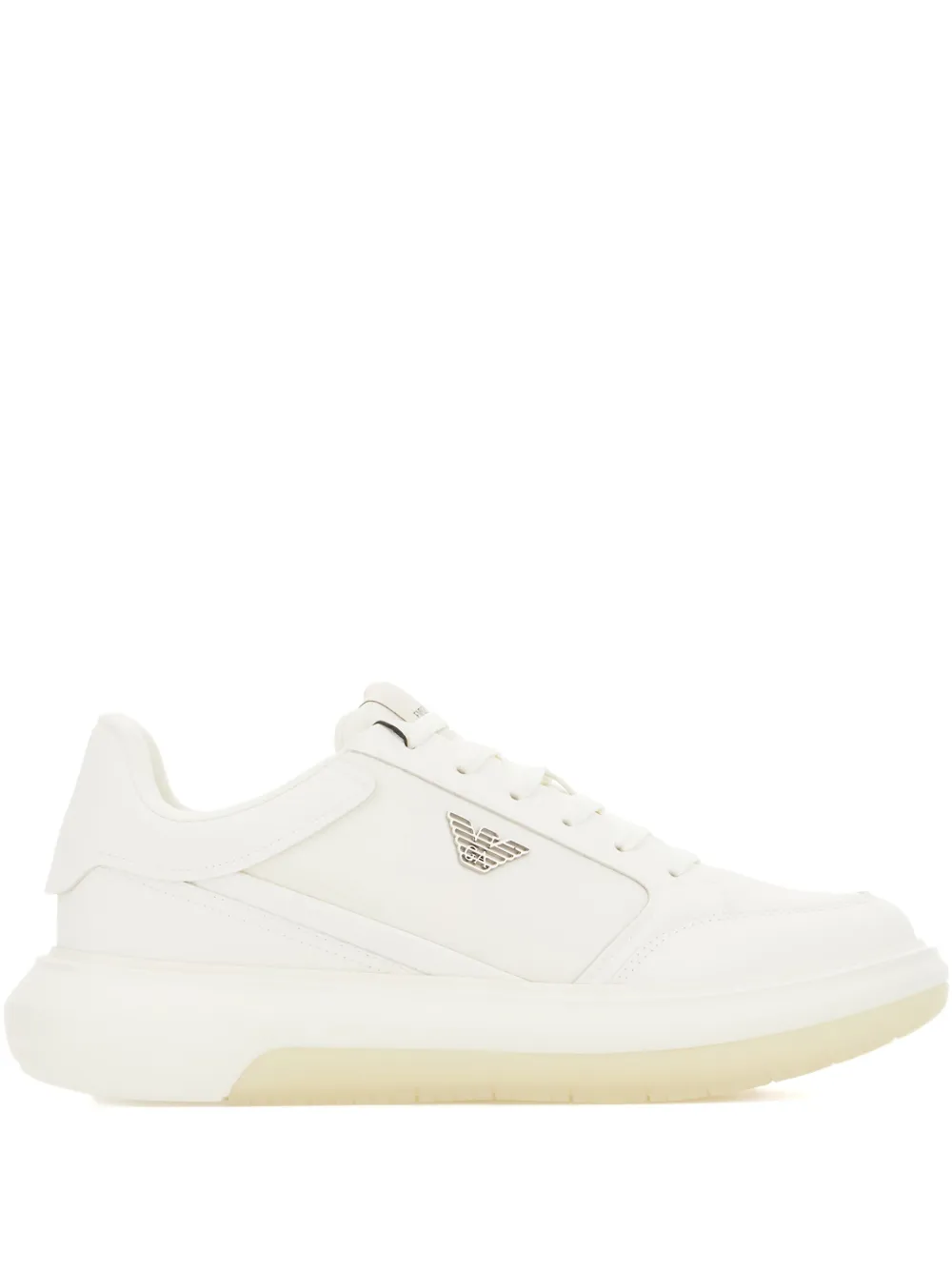 Emporio Armani logo-plaque platform sneakers White
