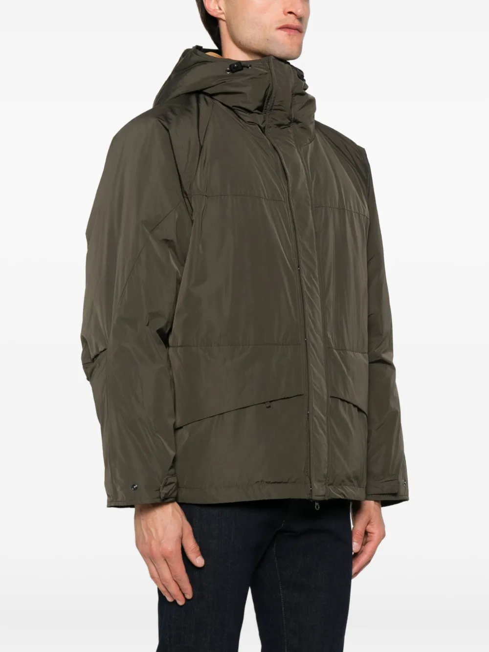 ASPESI Gewatteerd jack met capuchon Groen