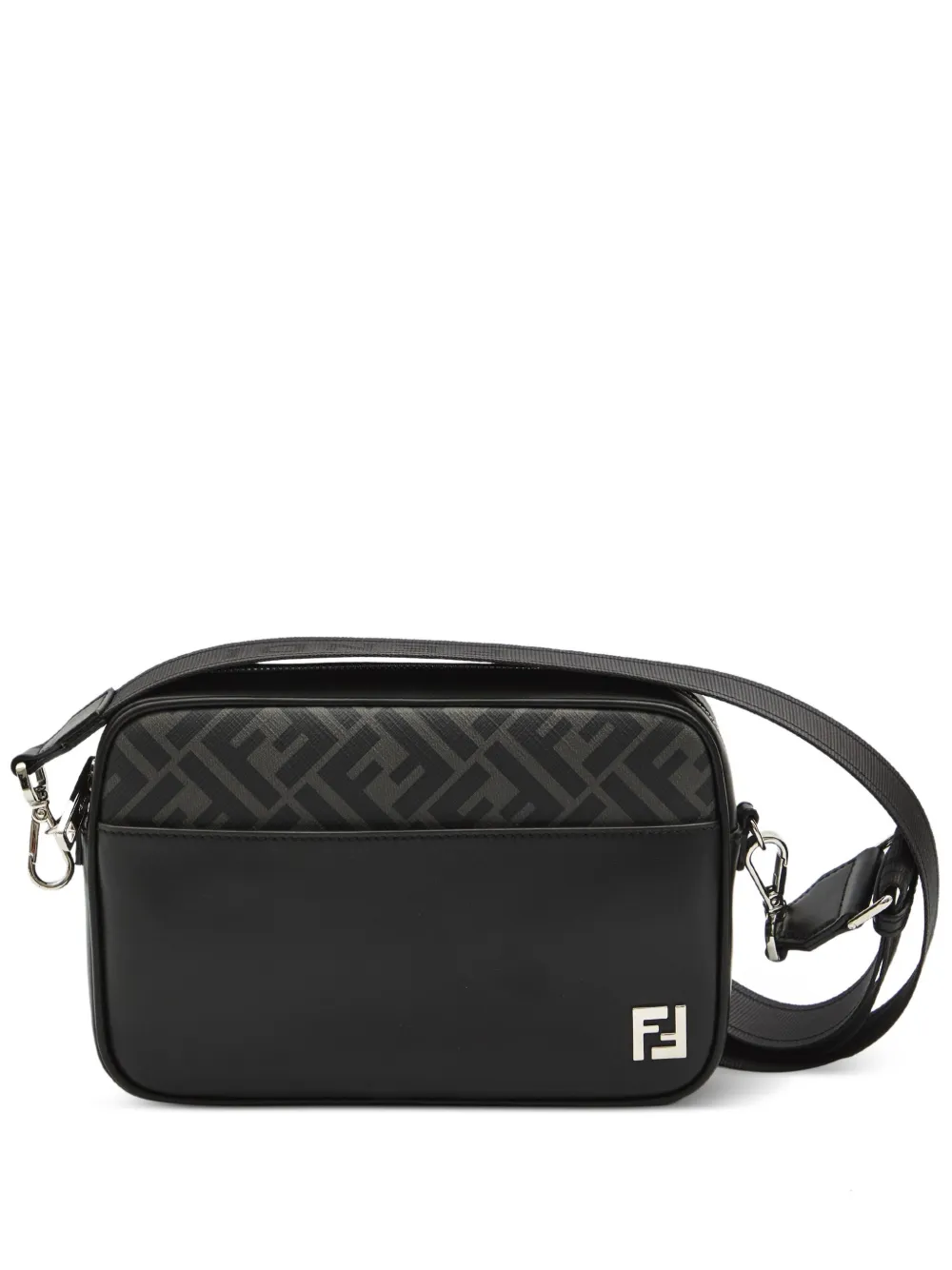 logo leather messenger bag