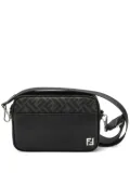 FENDI logo leather messenger bag - Black