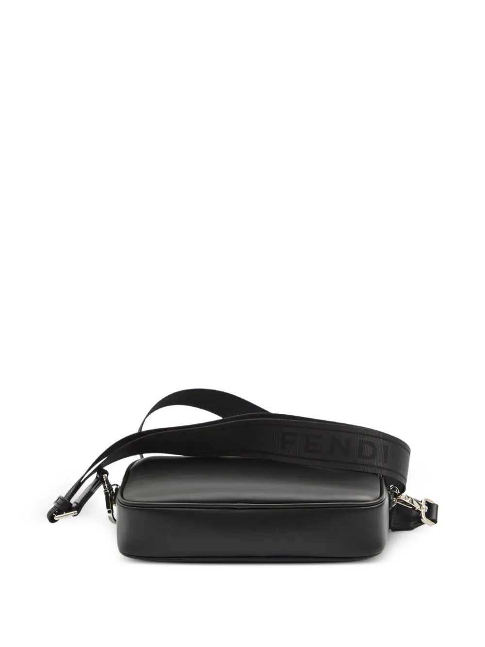 FENDI Leren messengertas met logo Zwart