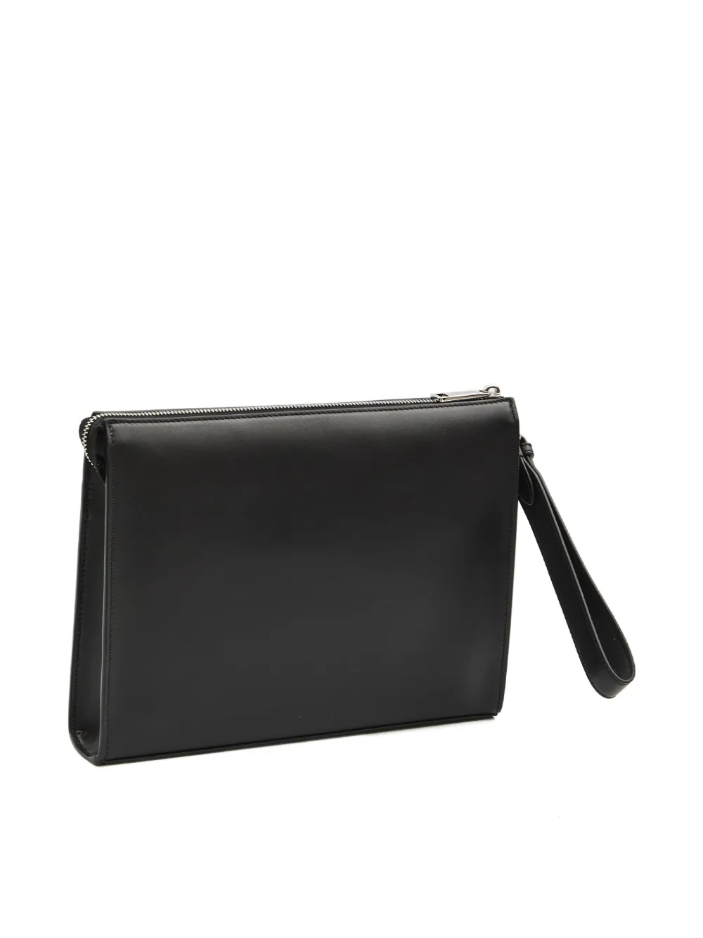 FENDI logo leather clutch bag - Zwart