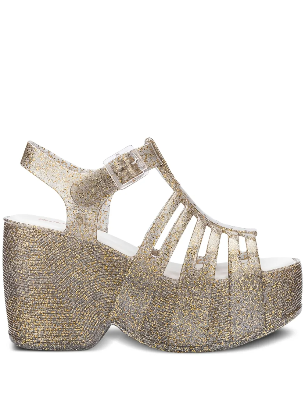 100mm glitter platform sandals