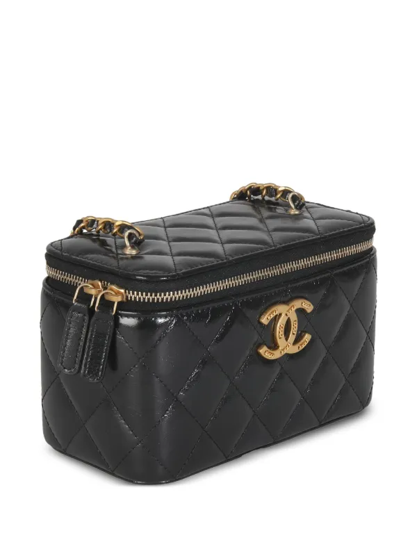 Chanel ブラック パール　キルティング ブーティ　37C CHANEL Pre-Owned キルティング バニティバッグ | ブラック