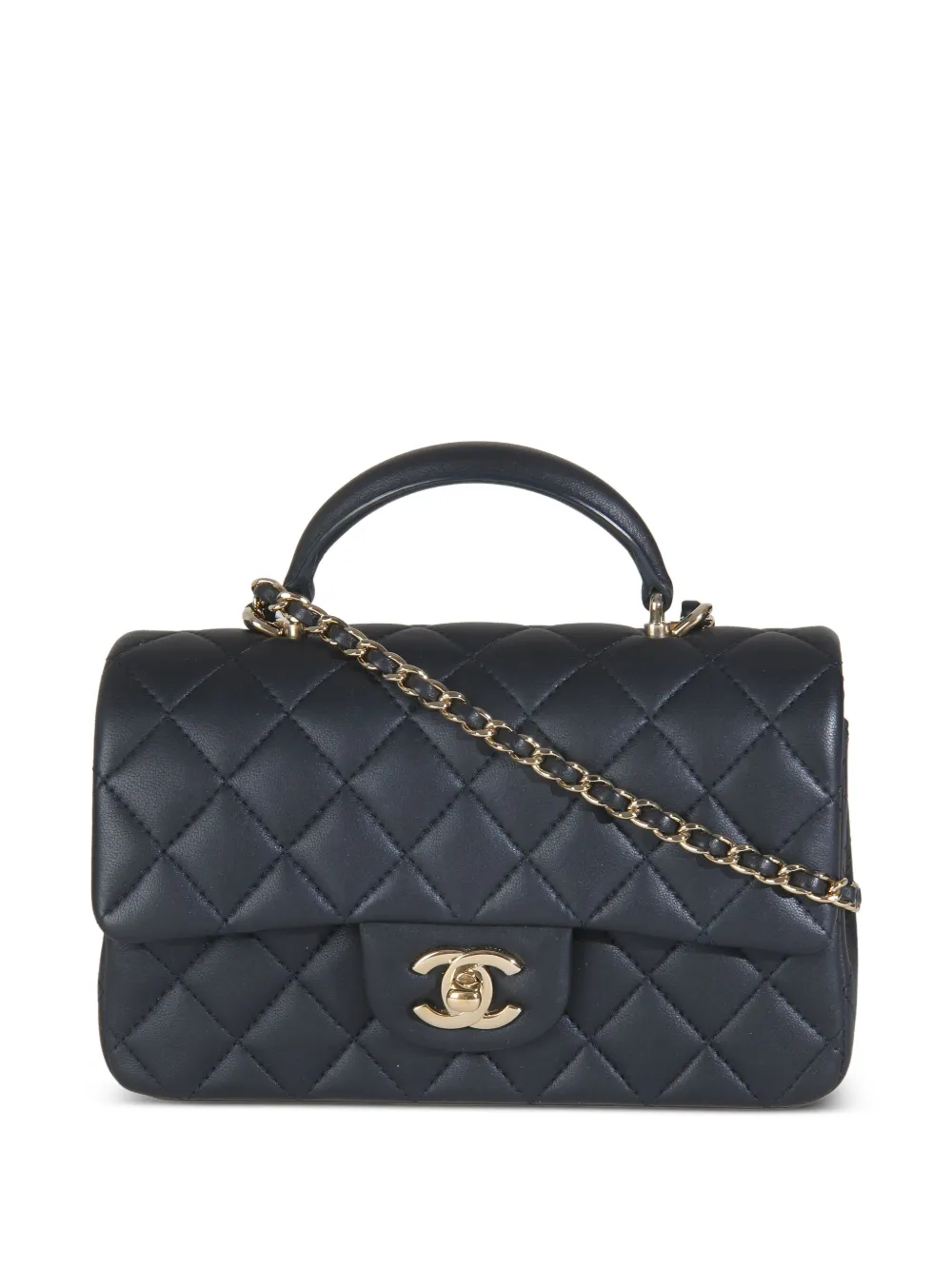 2021-2023 mini quilted lambskin top handle bag