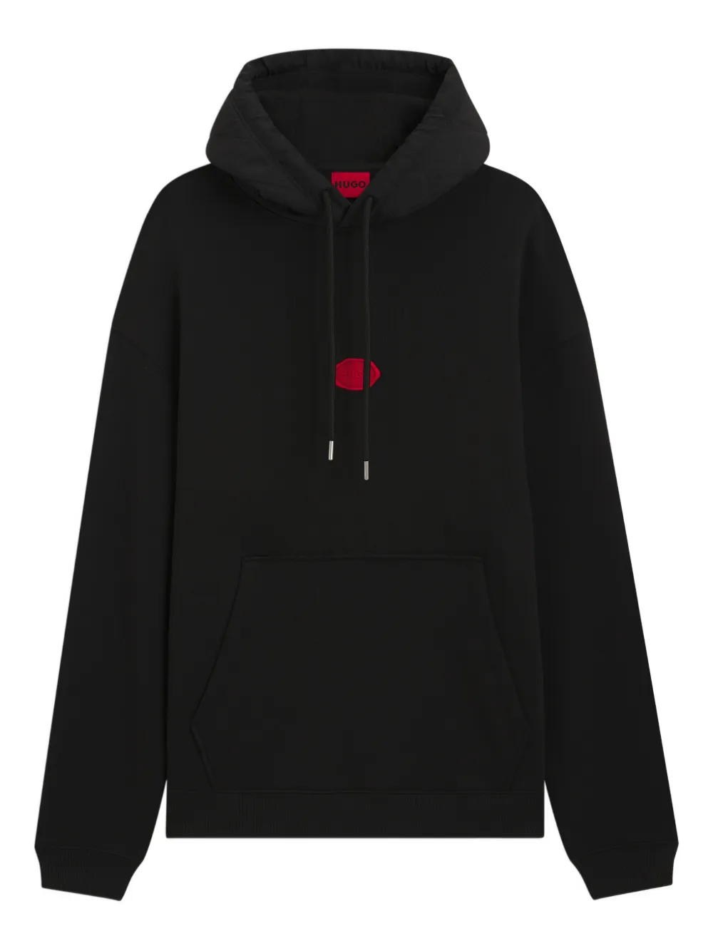 HUGO embroidered-logo drawstring hoodie | Black | Image 1