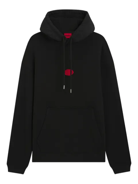 HUGO hoodie con logo bordado y cordones