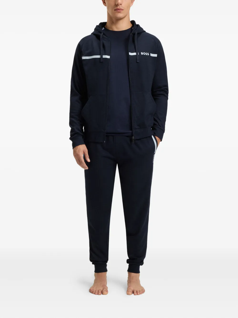 BOSS logo-detail hooded zip-up hoodie | Image 2