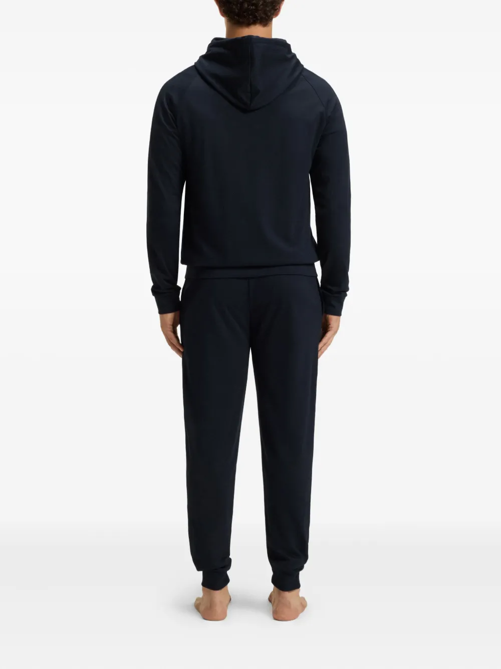 BOSS Hoodie met logodetail en rits Blauw