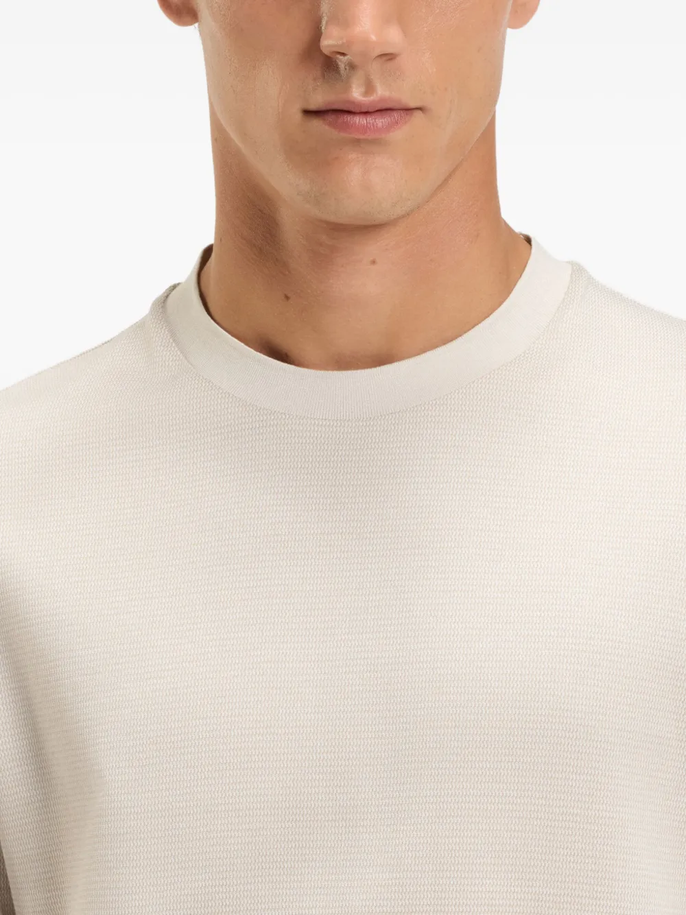 BOSS Gemerceriseerd katoenen T-shirt Beige