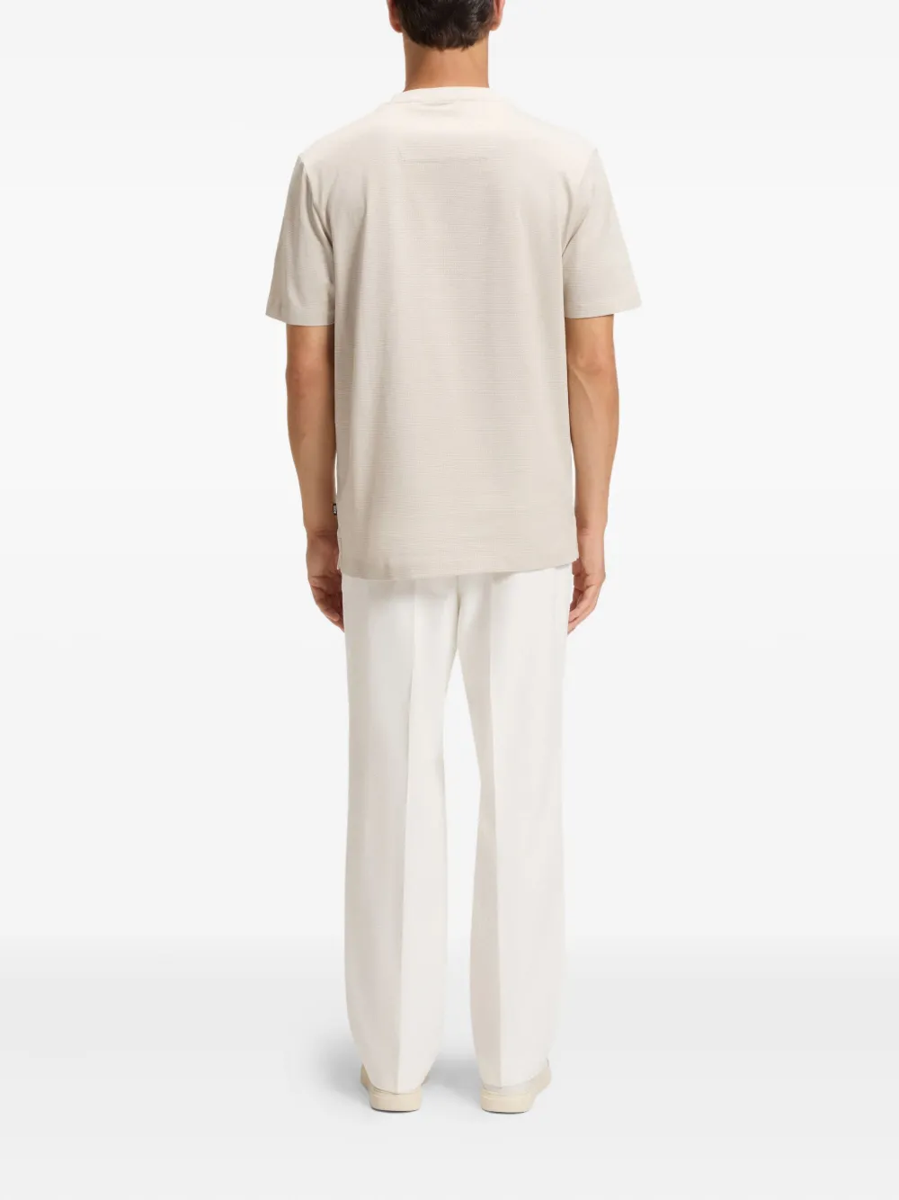 BOSS Gemerceriseerd katoenen T-shirt Beige