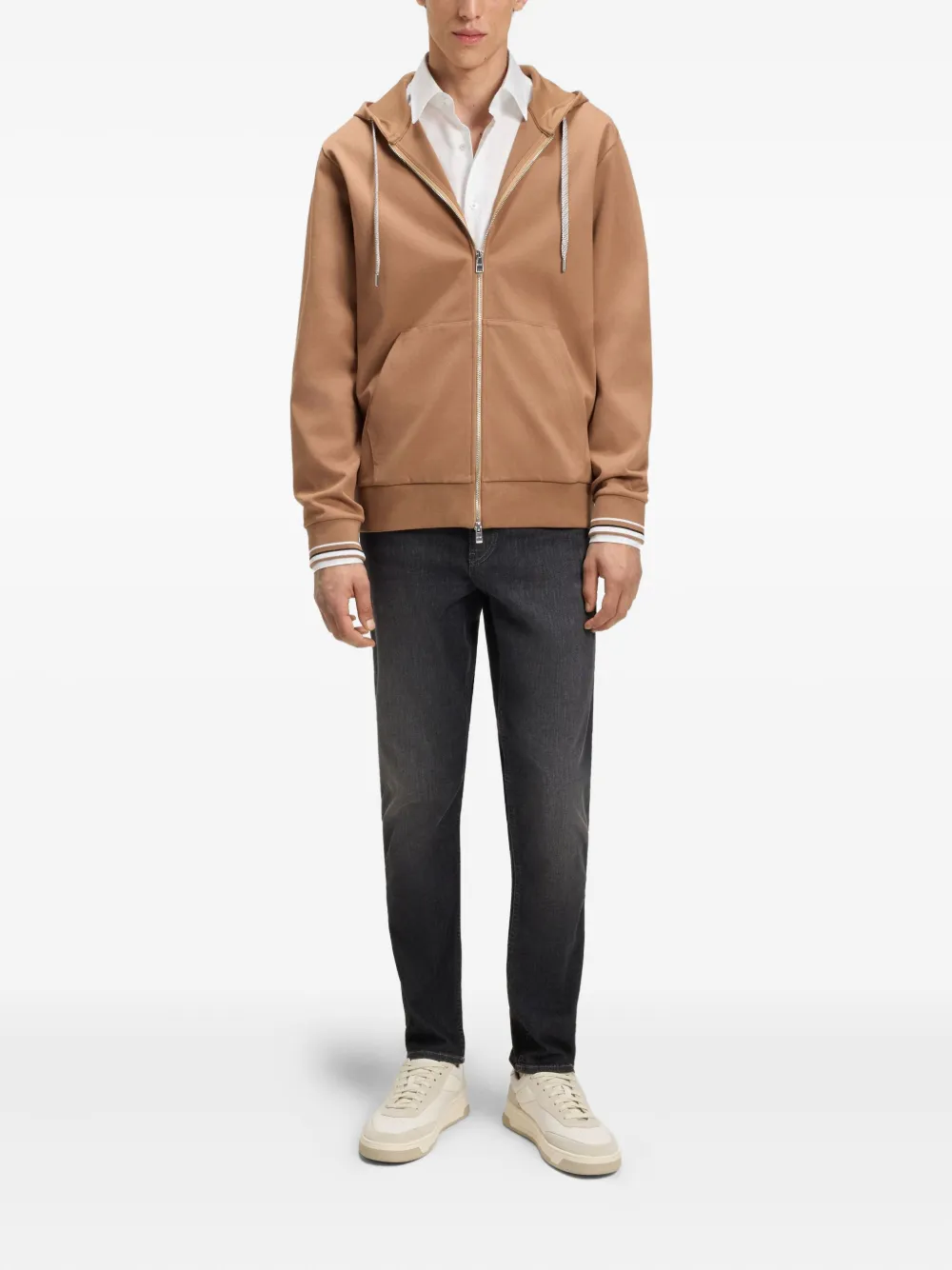 BOSS Jeans met logoplakkaat - Zwart