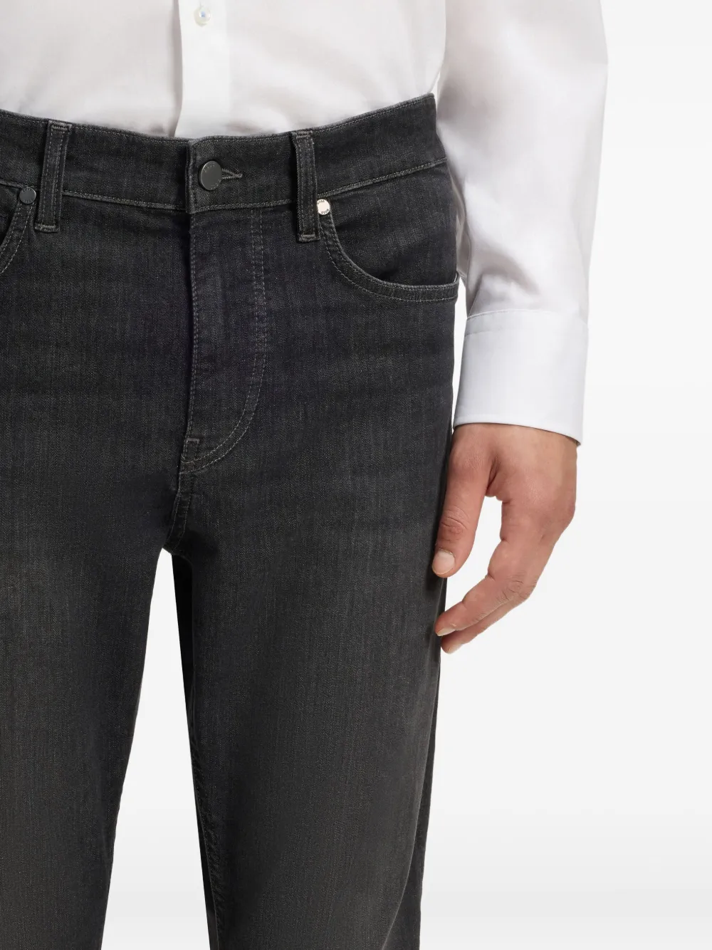 BOSS Jeans met logoplakkaat Zwart