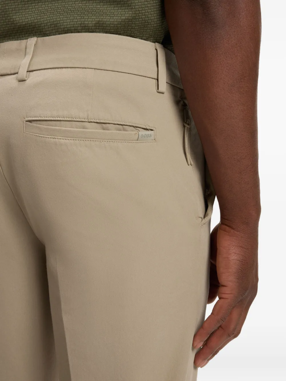 BOSS Broek met ritszak Beige