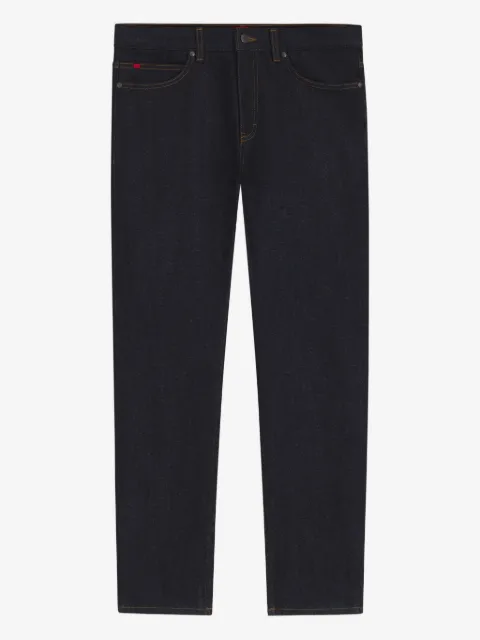 HUGO leather-patch jeans