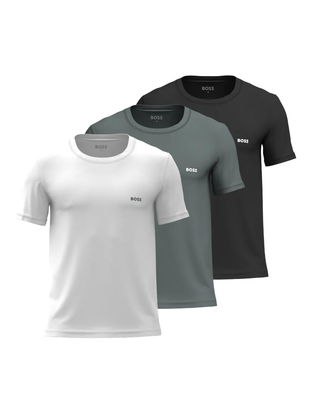 BOSS logo-detail cotton pack t-shirts | White | Image 1