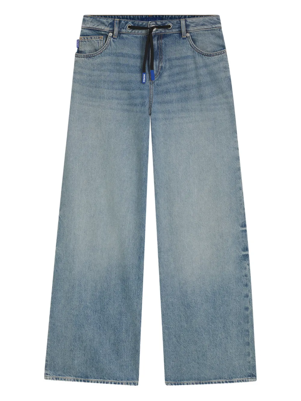 Hugo Boss Drawstring Jeans In Blue