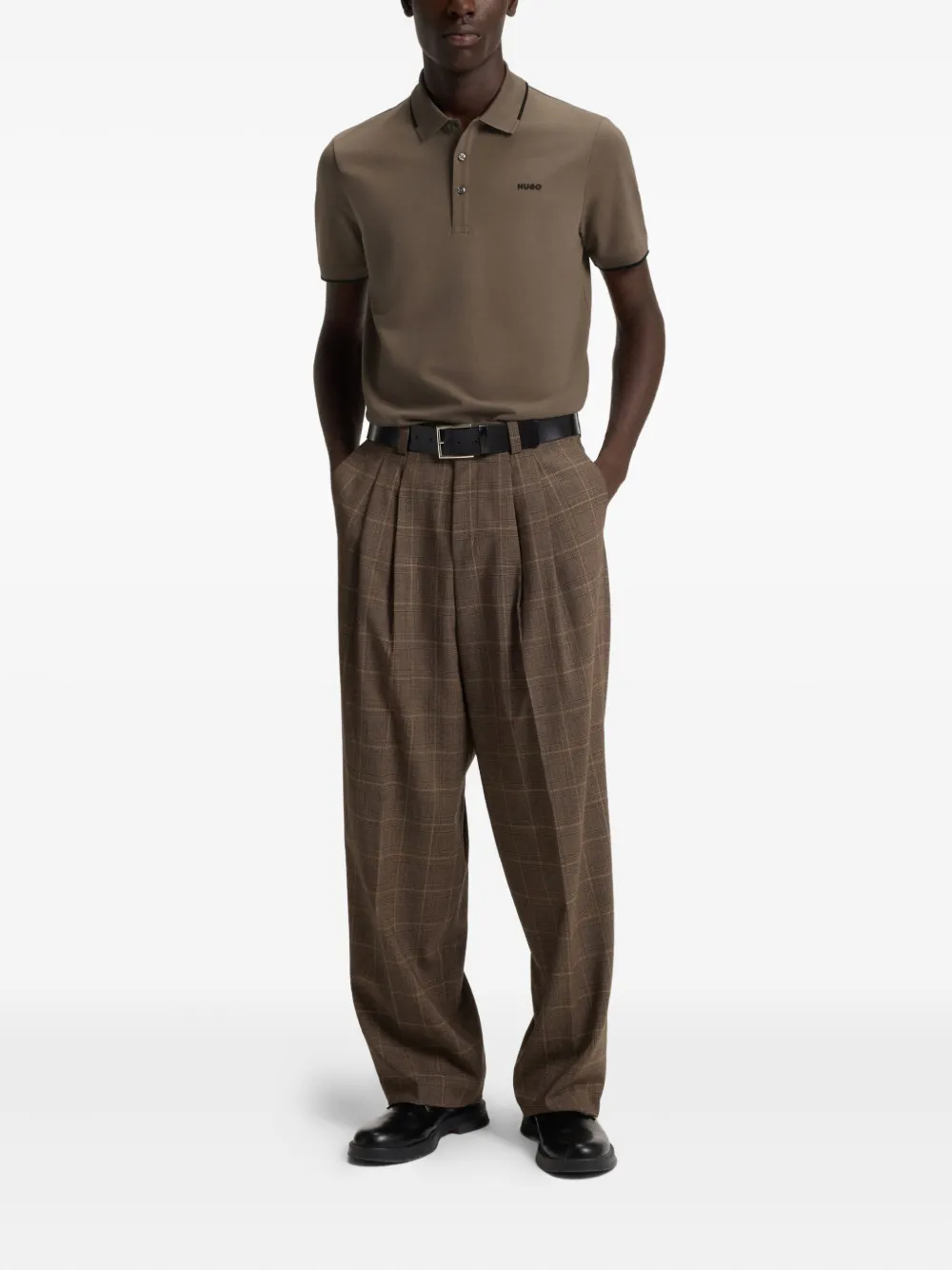 HUGO Katoenen poloshirt - Bruin