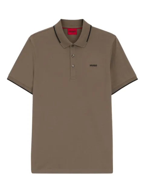 HUGO tipped-collar cotton polo shirt