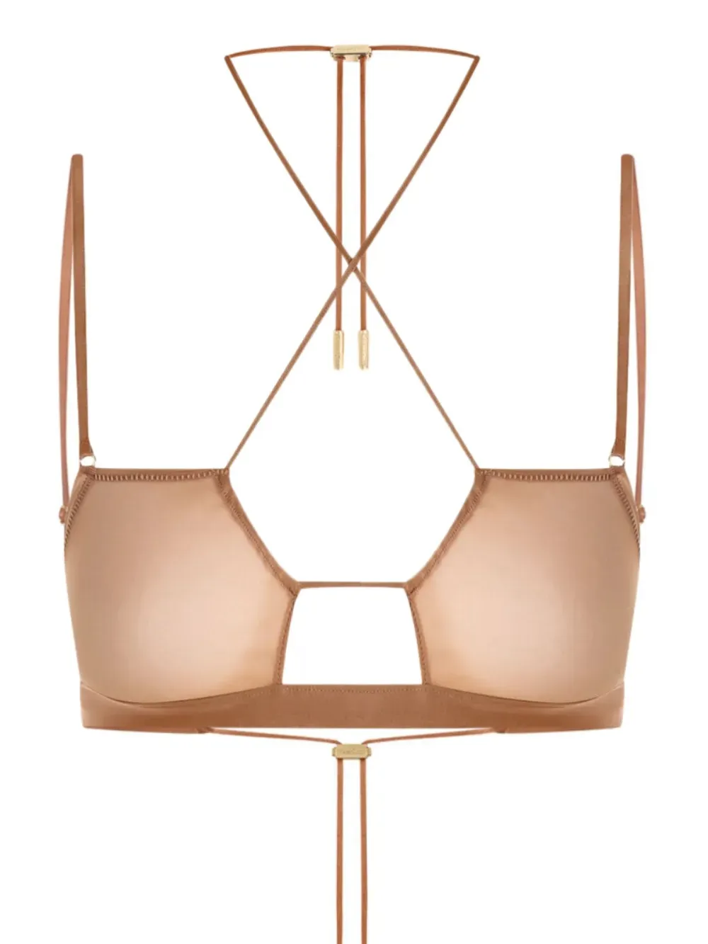 Maison Close Cross-back Bralette In Neutral