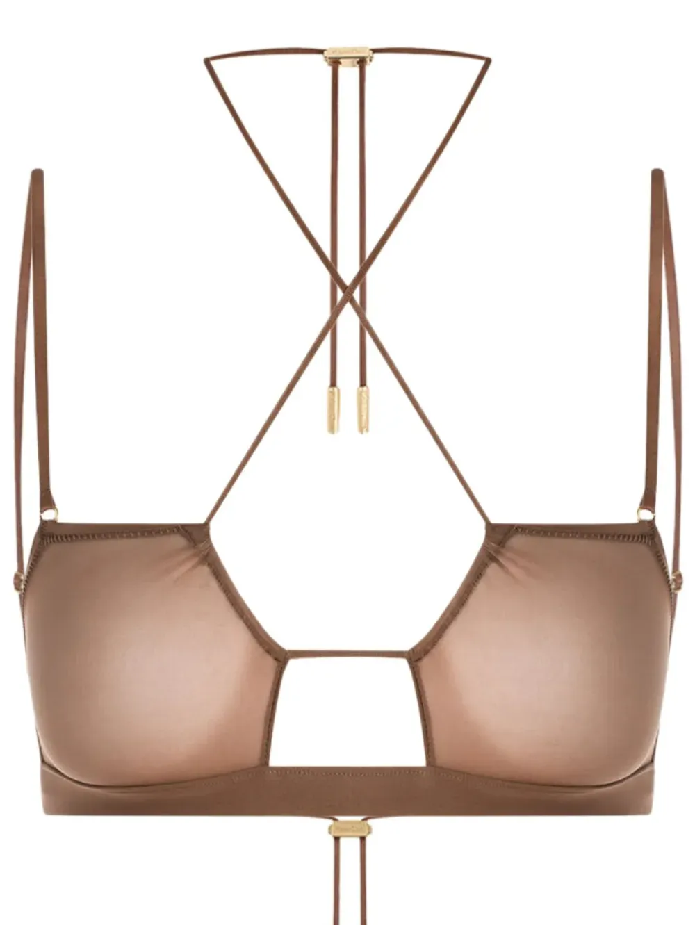 Maison Close cross-back bralette - Marrone