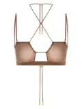 Maison Close cross-back bralette - Brown