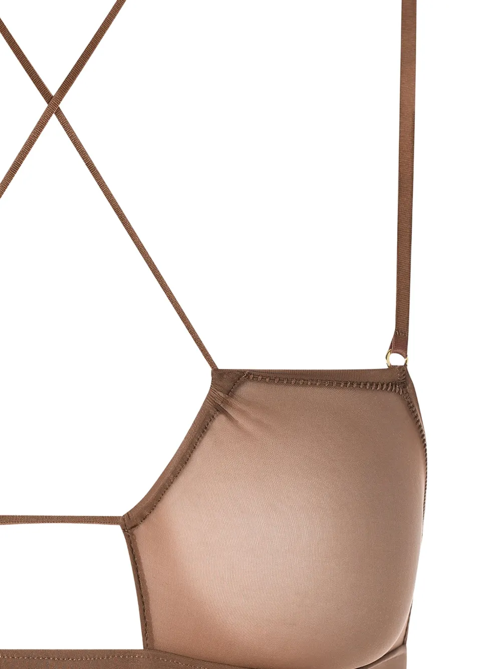 Maison Close Bralette met gekruiste bandjes Bruin