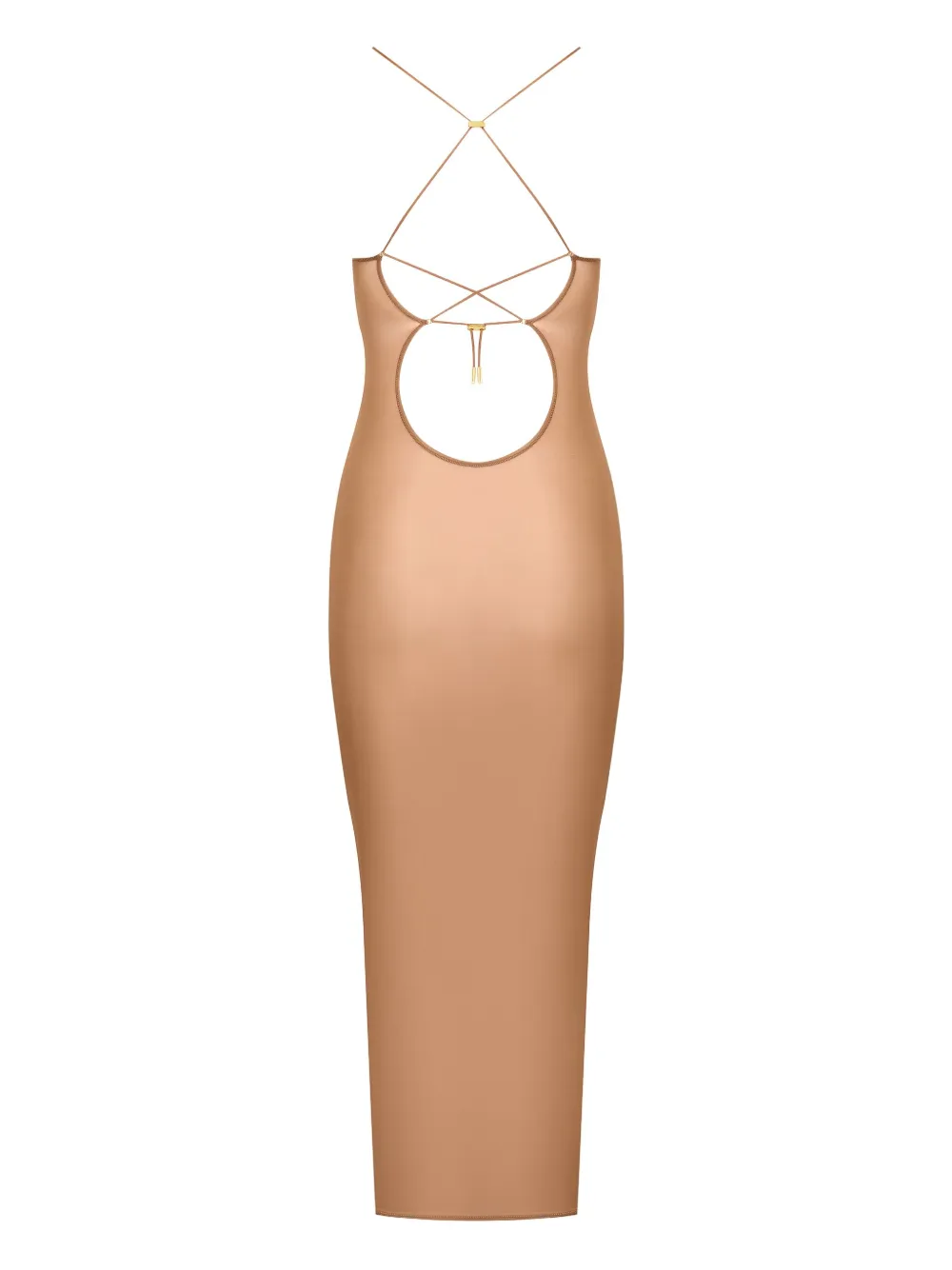 Maison Close French Kiss Light open-back midi dress Beige