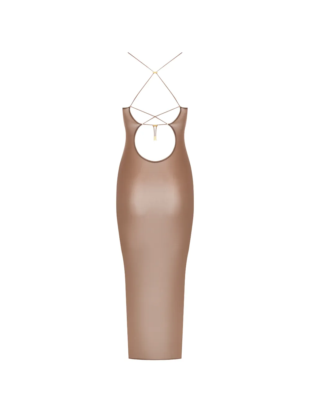 Maison Close French Kiss Light midi-jurk met open achterkant Bruin