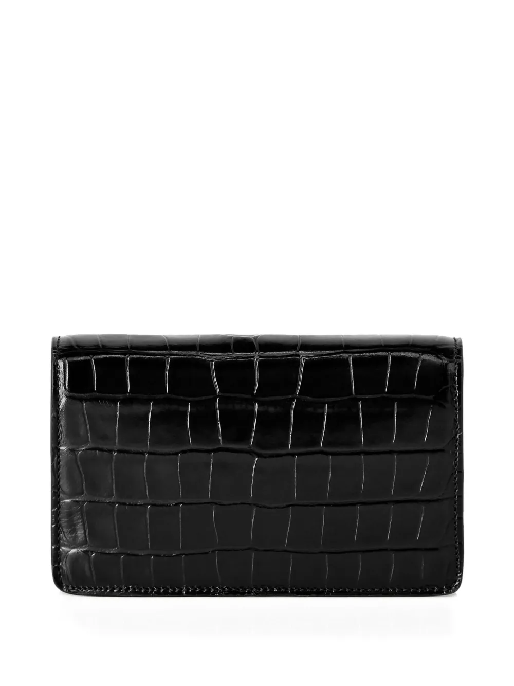 Philipp Plein Crystal-embellished Crocodile-effect Clutch In Black