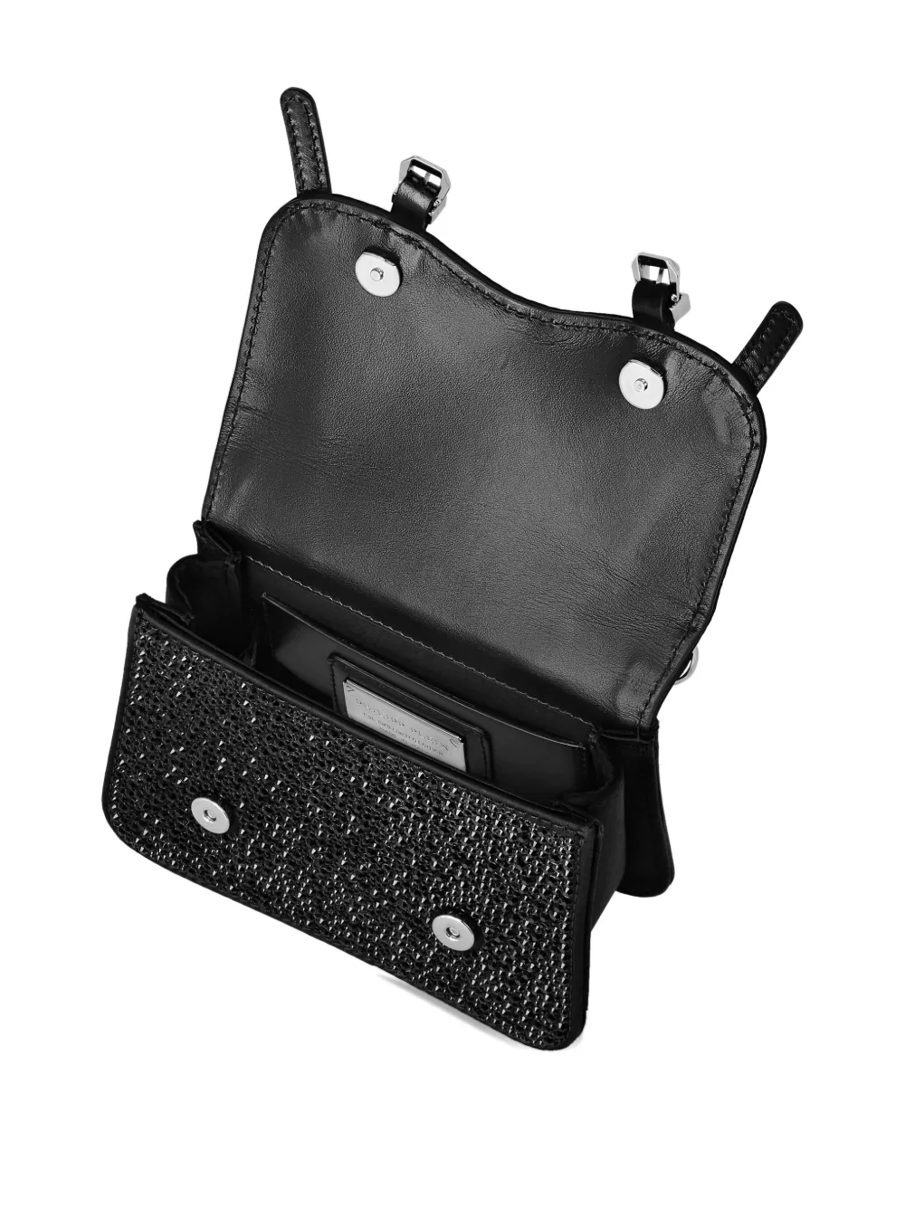 Philipp Plein Small Hexagon Rhinestone-embellished Clutch Bag In Black