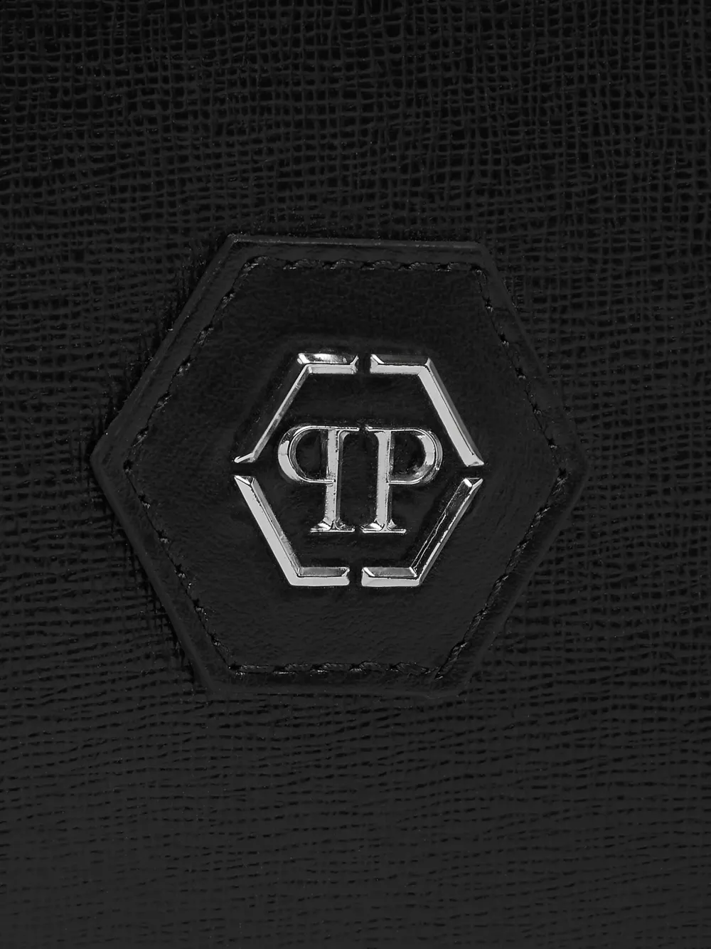 Philipp Plein Leren portemonnee Zwart