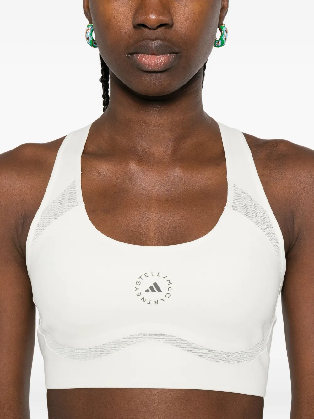 adidas by Stella McCartney Sport-bh met logoprint Wit