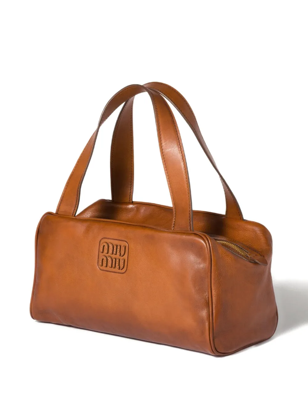 Miu Miu Leren schoudertas met rits - Bruin