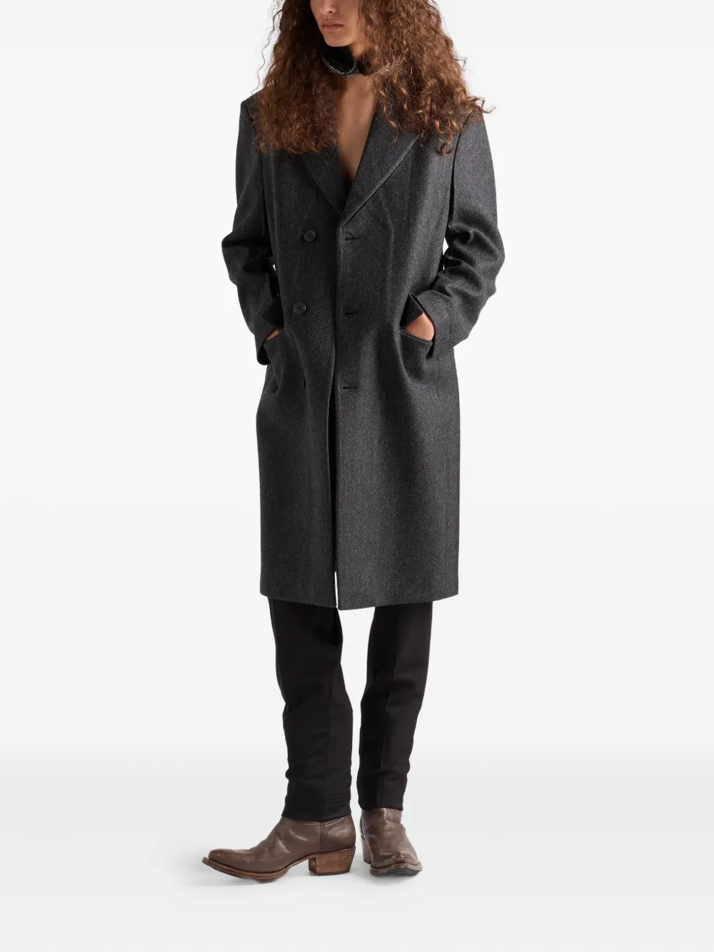 Prada notched wool coat | Single Breasted Coats | Image 2