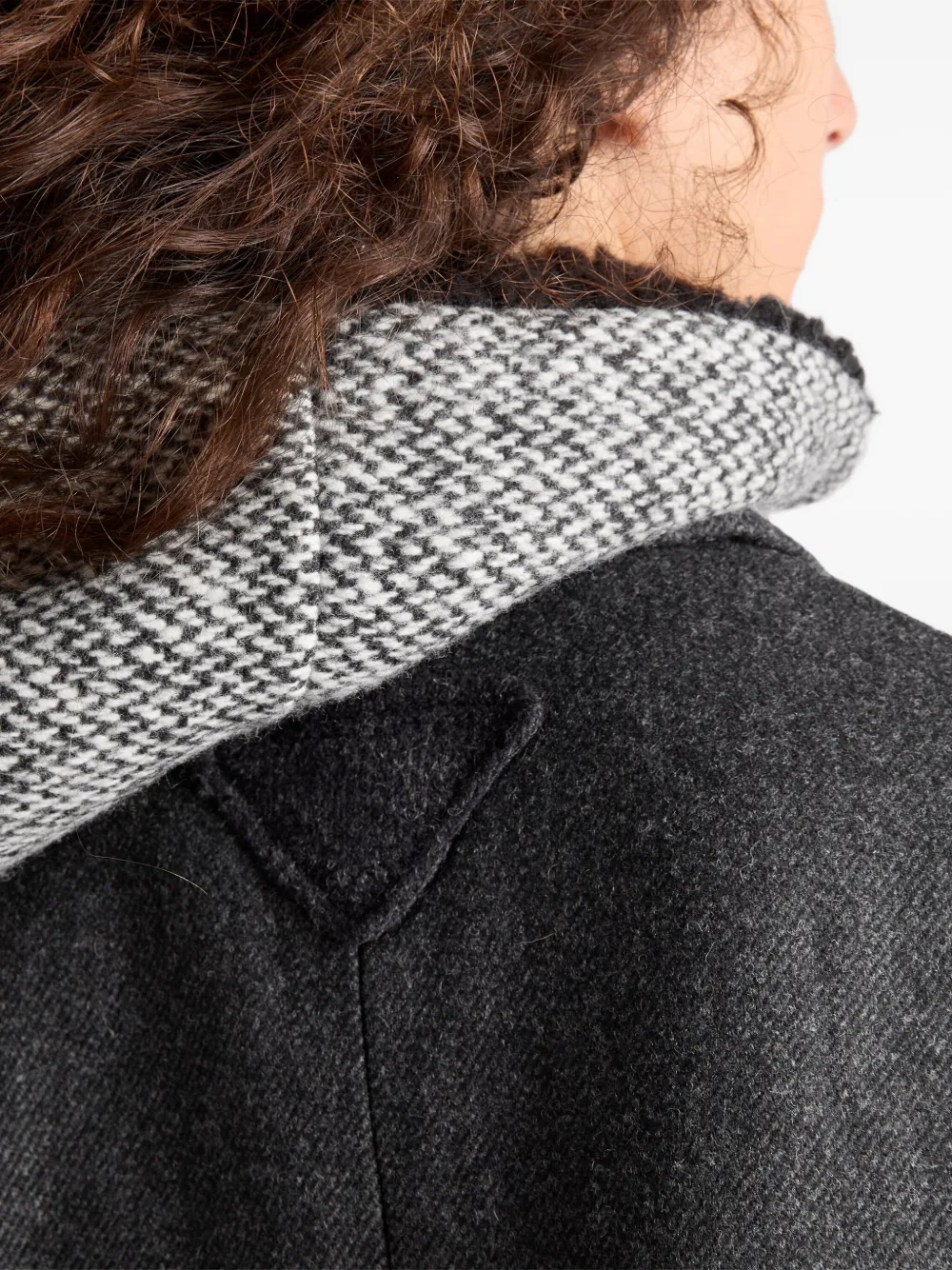 Prada Notched Wool Coat In Black