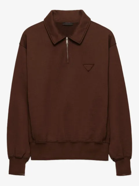 Prada triangle-logo half-zip polo shirt