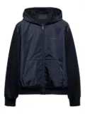 Prada drawstring-hood zip-up jacket - Blue