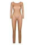 Maison Close French Kiss Light open-back long-sleeve jumpsuit - Neutrals