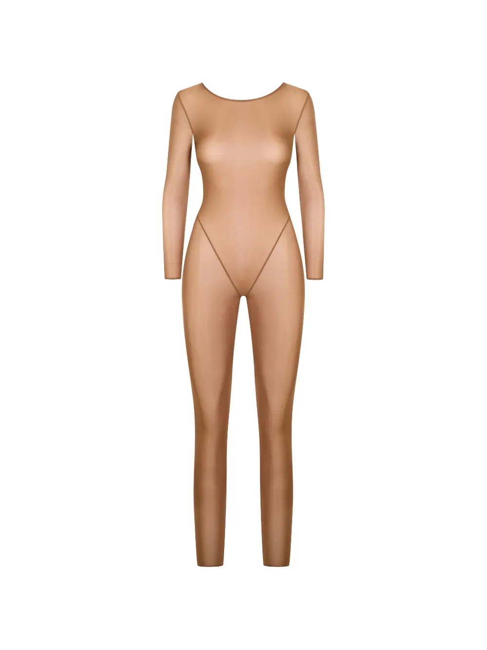 Maison Close French Kiss Light open-back long-sleeve jumpsuit - Toni neutri