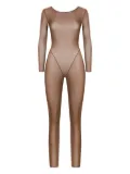 Maison Close French Kiss Light open-back long-sleeve catsuit - Brown