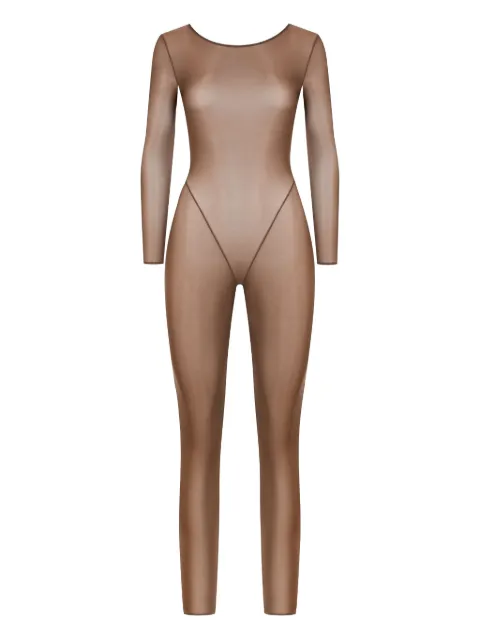 Maison Close French Kiss Light open-back long-sleeve catsuit